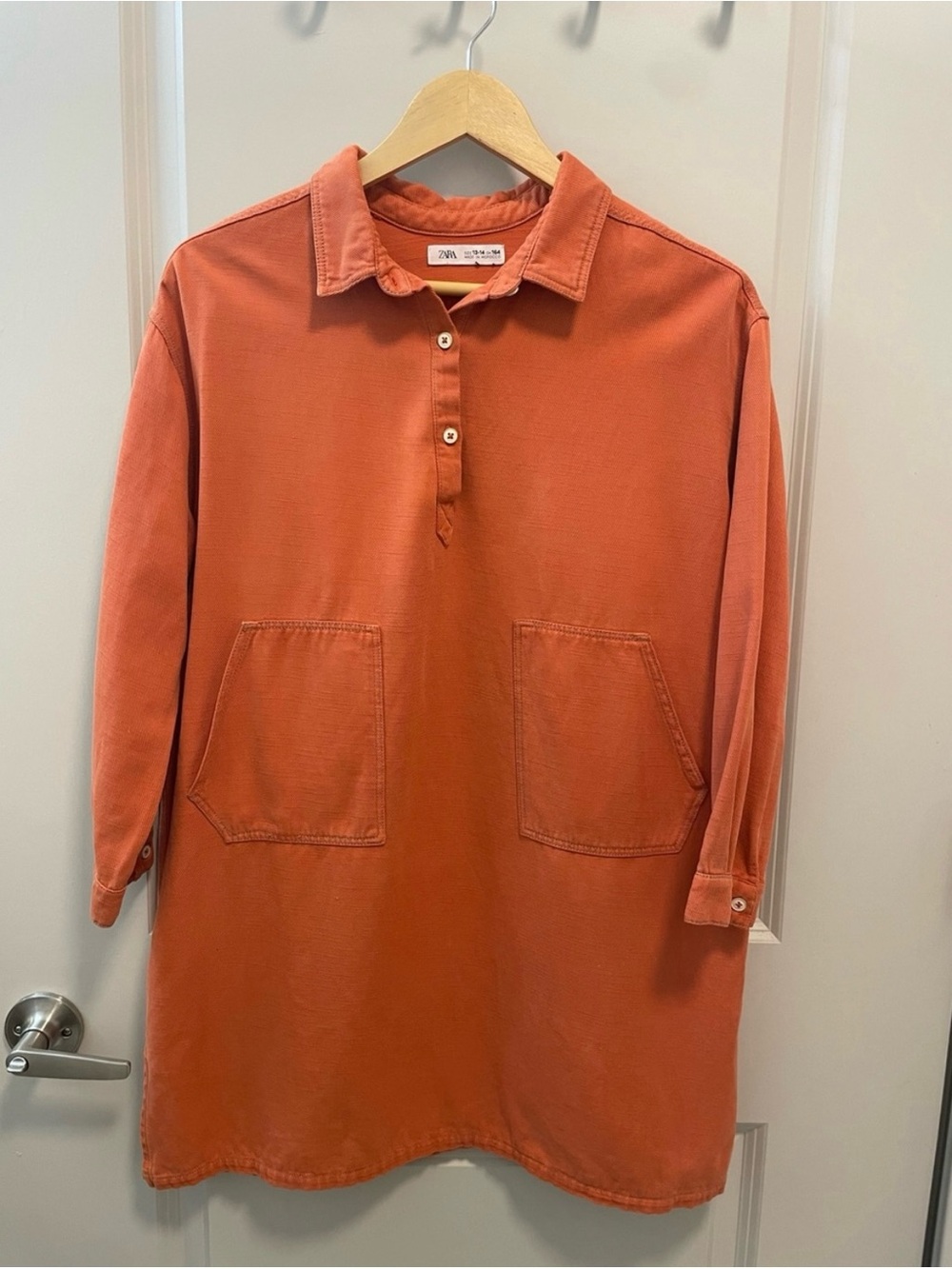 Zara Girls Rust Orange Polo Tunic Dress